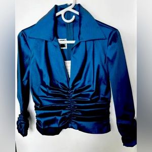 NWT Tadashi Shoji Blue evening blouse Size 6